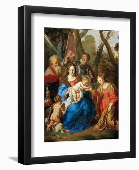 Baroque : Le Mariage Mystique De Sainte Catherine Avec Saint Leopold Et Saint Guillaume - the Mysti-Joachim Von Sandrart-Framed Giclee Print