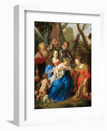 Baroque : Le Mariage Mystique De Sainte Catherine Avec Saint Leopold Et Saint Guillaume - the Mysti-Joachim Von Sandrart-Framed Giclee Print