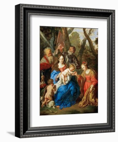 Baroque : Le Mariage Mystique De Sainte Catherine Avec Saint Leopold Et Saint Guillaume - the Mysti-Joachim Von Sandrart-Framed Giclee Print