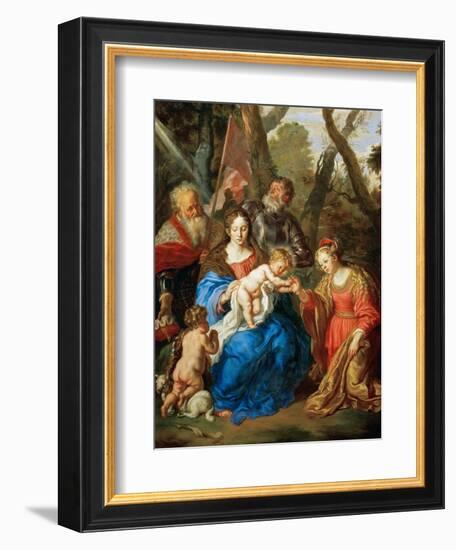 Baroque : Le Mariage Mystique De Sainte Catherine Avec Saint Leopold Et Saint Guillaume - the Mysti-Joachim Von Sandrart-Framed Giclee Print