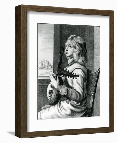 Baroque Lute Player-Wenceslaus Hollar-Framed Giclee Print