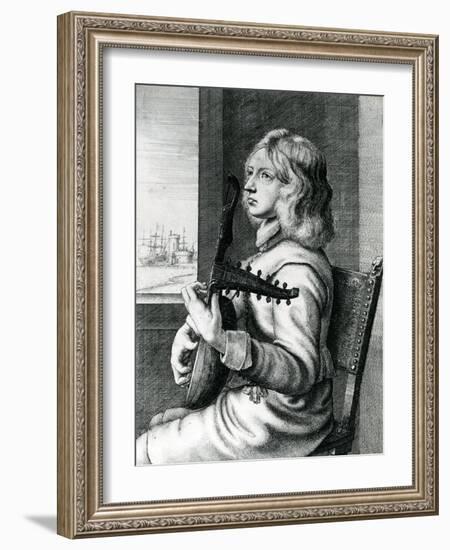 Baroque Lute Player-Wenceslaus Hollar-Framed Giclee Print