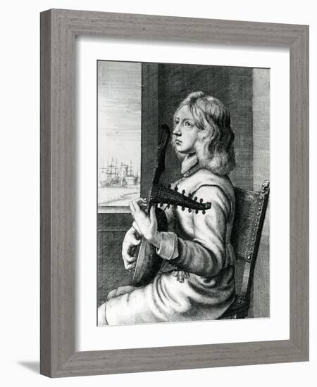 Baroque Lute Player-Wenceslaus Hollar-Framed Giclee Print