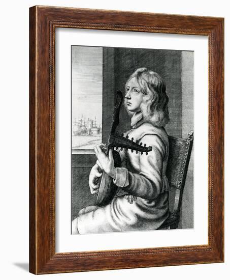 Baroque Lute Player-Wenceslaus Hollar-Framed Giclee Print