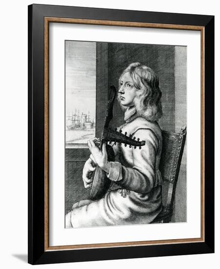 Baroque Lute Player-Wenceslaus Hollar-Framed Giclee Print