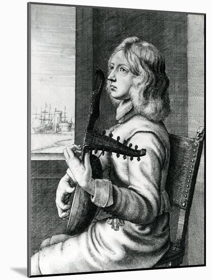 Baroque Lute Player-Wenceslaus Hollar-Mounted Giclee Print