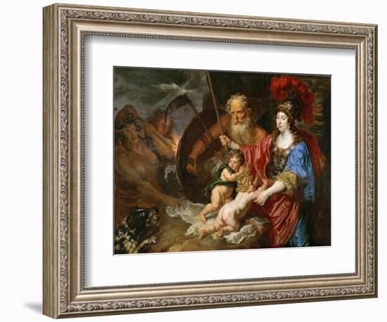 Baroque : Minerve Et Saturne Protegeant Les Arts Et Les Sciences De L'envie Et La Faussete - Minerv-Joachim Von Sandrart-Framed Giclee Print