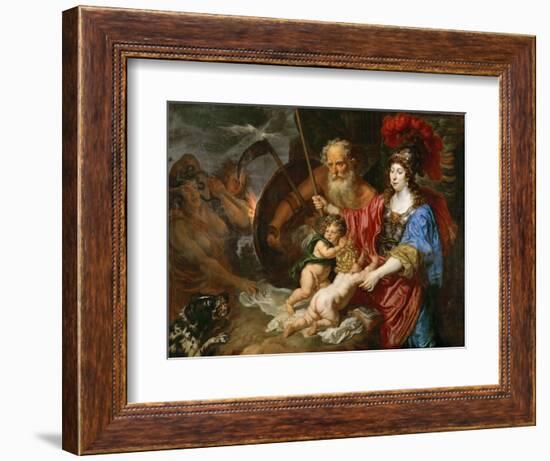 Baroque : Minerve Et Saturne Protegeant Les Arts Et Les Sciences De L'envie Et La Faussete - Minerv-Joachim Von Sandrart-Framed Giclee Print