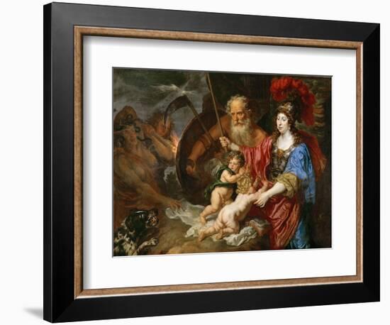 Baroque : Minerve Et Saturne Protegeant Les Arts Et Les Sciences De L'envie Et La Faussete - Minerv-Joachim Von Sandrart-Framed Giclee Print