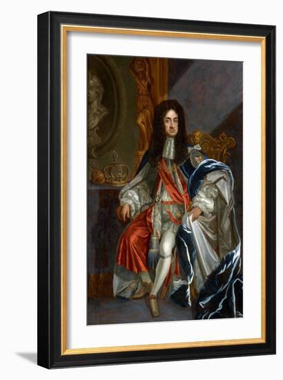 Baroque : Portrait of Charles II of England (1630-1685), in the Robes of the Order of the Garter Pa-Godfrey Kneller-Framed Giclee Print