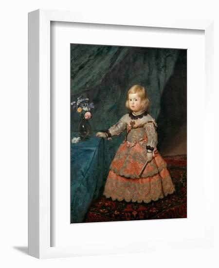 Baroque : Portrait of the Infanta Margaret Theresa (1651-1673) in a Pink Dress Par Velazquez, Diego-Diego Rodriguez de Silva y Velazquez-Framed Giclee Print