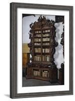 Baroque Style Bookcase Cabinet with Sculpture and Carvings, Porcellini Hall, Seminary of Padua-null-Framed Giclee Print