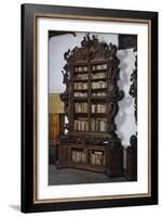 Baroque Style Bookcase Cabinet with Sculpture and Carvings, Porcellini Hall, Seminary of Padua-null-Framed Giclee Print