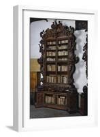Baroque Style Bookcase Cabinet with Sculpture and Carvings, Porcellini Hall, Seminary of Padua-null-Framed Giclee Print