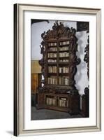 Baroque Style Bookcase Cabinet with Sculpture and Carvings, Porcellini Hall, Seminary of Padua-null-Framed Giclee Print