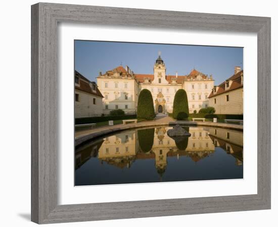 Baroque Valtice Chateau at Sunrise, Valtice, Brnensko Region, Czech Republic, Europe-Richard Nebesky-Framed Photographic Print