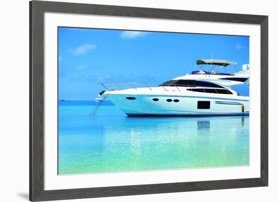 Baros Maldives Yacht-null-Framed Art Print