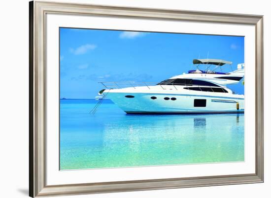 Baros Maldives Yacht-null-Framed Art Print