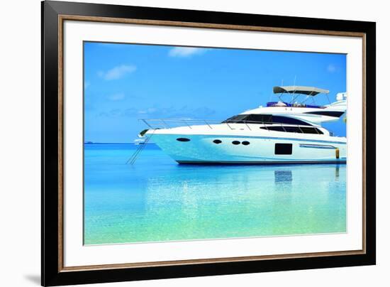 Baros Maldives Yacht-null-Framed Art Print