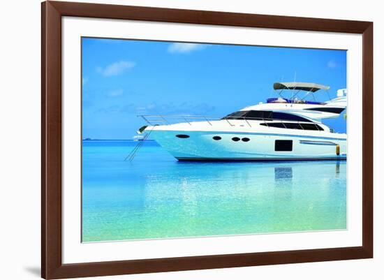 Baros Maldives Yacht-null-Framed Art Print