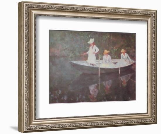 Barque a Giverny-Claude Monet-Framed Art Print