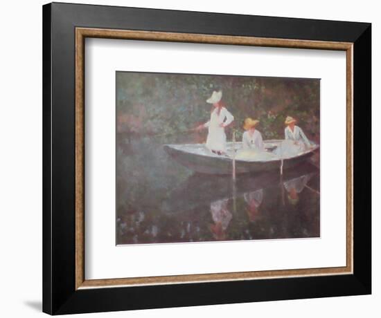 Barque a Giverny-Claude Monet-Framed Art Print