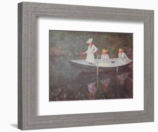 Barque a Giverny-Claude Monet-Framed Art Print