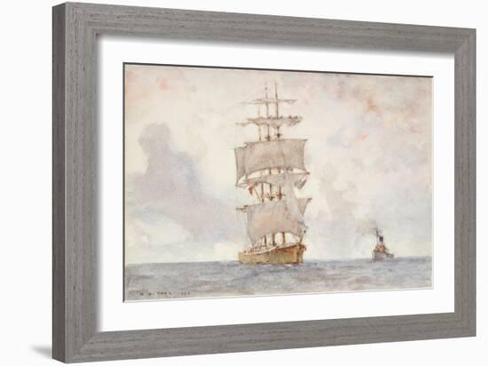 Barque and Tug, 1922-Henry Scott Tuke-Framed Giclee Print