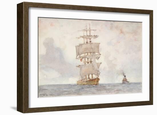 Barque and Tug, 1922-Henry Scott Tuke-Framed Giclee Print