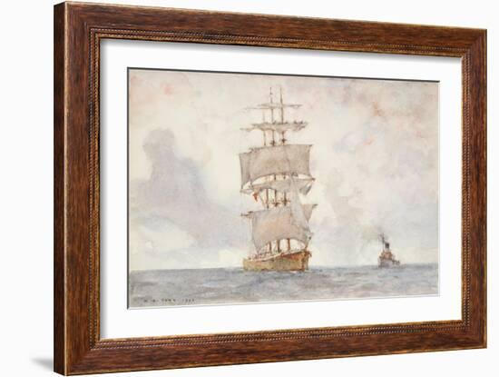 Barque and Tug, 1922-Henry Scott Tuke-Framed Giclee Print