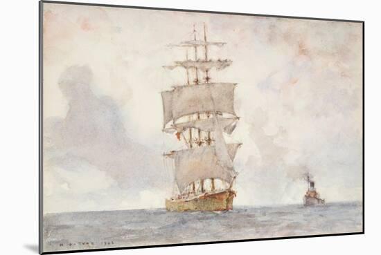 Barque and Tug, 1922-Henry Scott Tuke-Mounted Giclee Print