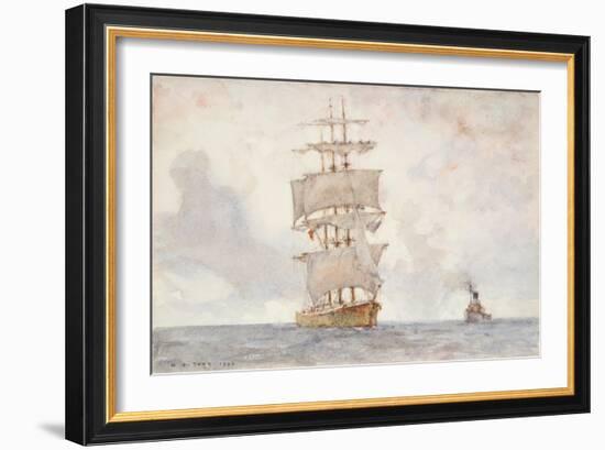 Barque and Tug, 1922-Henry Scott Tuke-Framed Giclee Print