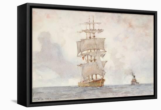 Barque and Tug, 1922-Henry Scott Tuke-Framed Premier Image Canvas