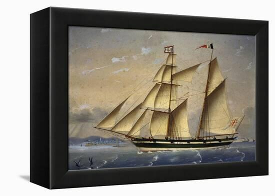 Barquentine with Flag of Holy Land, 1849-Louis Renault-Framed Premier Image Canvas