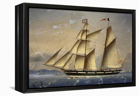 Barquentine with Flag of Holy Land, 1849-Louis Renault-Framed Premier Image Canvas