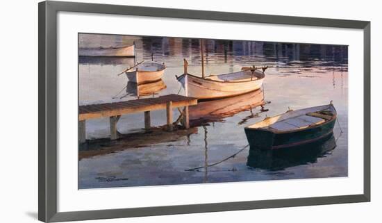 Barques al Port-Poch Romeu-Framed Art Print