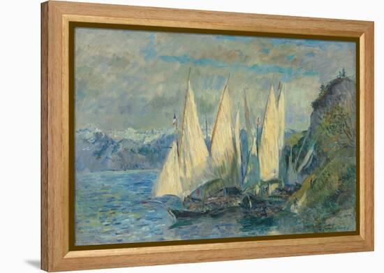 Barques Aux Grandes Voiles Sur Le Lac Léman À Meillerie En Haute-Savoie-Albert Lebourg-Framed Premier Image Canvas