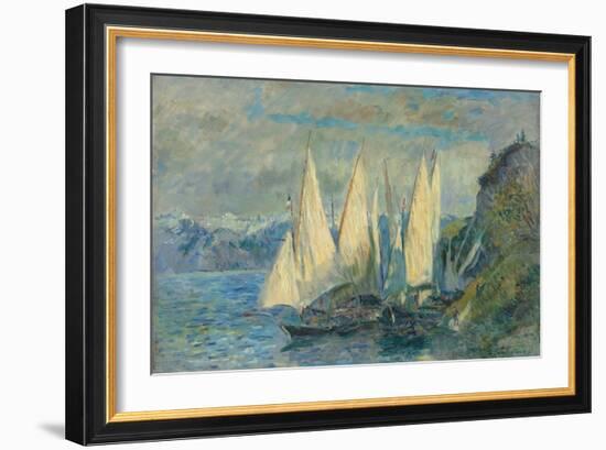 Barques Aux Grandes Voiles Sur Le Lac Léman À Meillerie En Haute-Savoie-Albert Lebourg-Framed Giclee Print