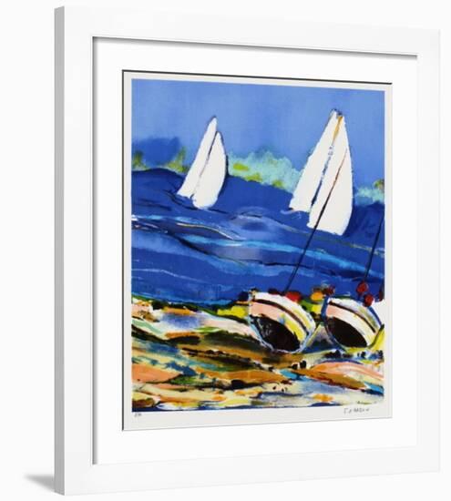 Barques Et Voiles Blanches-François D'Arguin-Framed Collectable Print