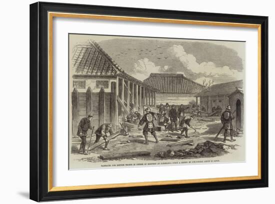 Barracks for British Troops in Course of Erection at Yokohama-null-Framed Giclee Print