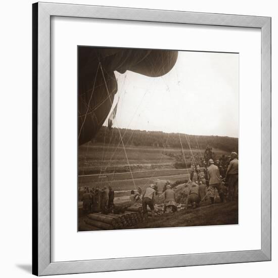 Barrage balloon, Genicourt, northern France, c1914-c1918-Unknown-Framed Photographic Print