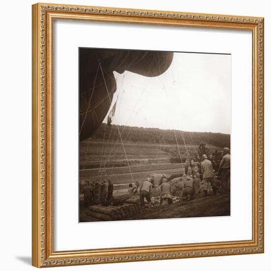 Barrage balloon, Genicourt, northern France, c1914-c1918-Unknown-Framed Photographic Print