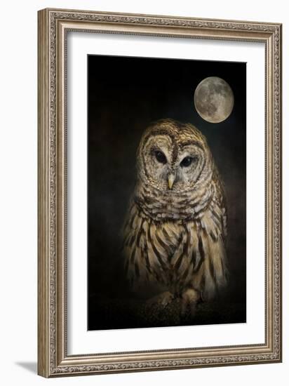 Barred Owl and the Moon-Jai Johnson-Framed Giclee Print