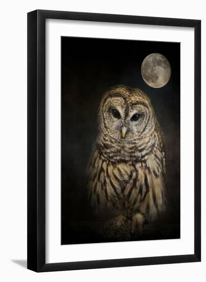 Barred Owl and the Moon-Jai Johnson-Framed Giclee Print