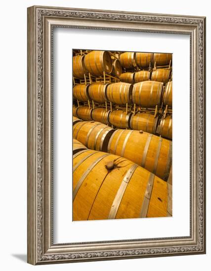 Barrel Room of a Washington Winery, Yakima Valley, Washington, USA-Richard Duval-Framed Photographic Print