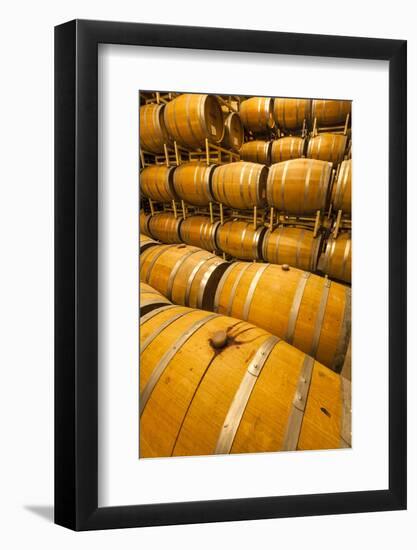 Barrel Room of a Washington Winery, Yakima Valley, Washington, USA-Richard Duval-Framed Photographic Print