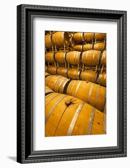 Barrel Room of a Washington Winery, Yakima Valley, Washington, USA-Richard Duval-Framed Photographic Print