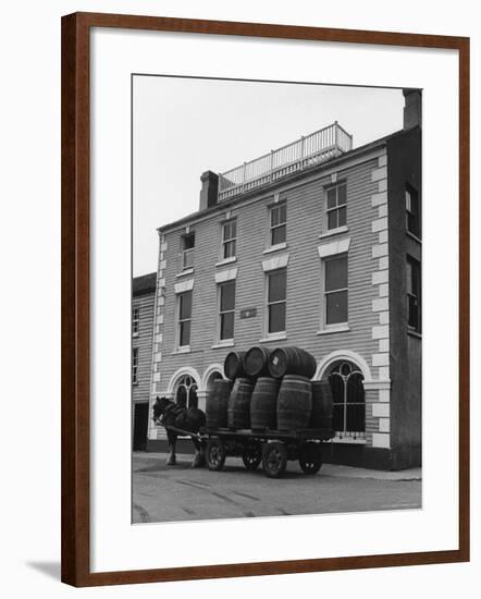 Barrells in Irish Village Used During the Filming of "Moby Dick"-Carl Mydans-Framed Photographic Print