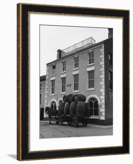 Barrells in Irish Village Used During the Filming of "Moby Dick"-Carl Mydans-Framed Photographic Print