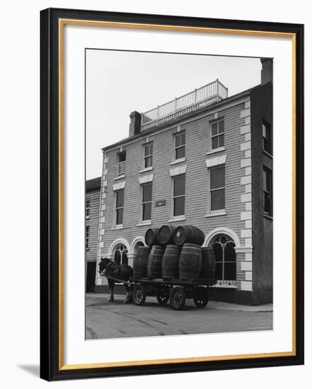 Barrells in Irish Village Used During the Filming of "Moby Dick"-Carl Mydans-Framed Photographic Print